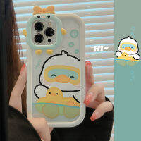 แบบนิ่มสุดน่ารักเคสสำหรับ iPhone 13 12 11 Pro MAX เคสสำหรับว่ายน้ำลายการ์ตูน Duck Two In One เคสเลนส์ Monster Little เคสโทรศัพท์กันตกพร้อมเคสขายดีป้องกันกล้องคลุมทั้งหมด