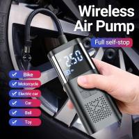 Inflator Pump High Power Digital Display Wireless Car Tire Bicycle Motorcycle Ball Electric Air Pump for Vehicle Air Compressors  Inflators