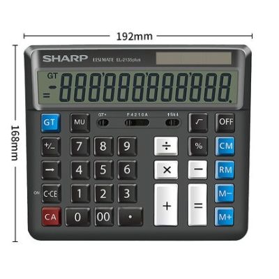 Sharp EL-2135 PLUS Computer Button Large Bank Calculator Financial Accounting Office Calculation Period 12-digit Solar Energy