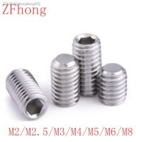 ♨ 10-50pcs DIN913 m2 m2.5 m3 m4 m5 m6 m8 a2-70 304 Stainless Steel headness Grub Screw Flat Point Hexagon Socket Set Screws