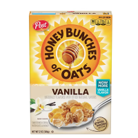 Post Honey Bunches of Oats Cereal VANILLA 368g. โพสต์ ซีเรียลข้าวโอ๊ตผสมน้ำผึ้ง รสวานิลลา