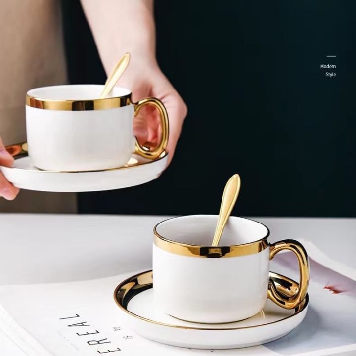ชุดถ้วยกาแฟเซรามิก-ชุดถ้วยกาแฟยุโรป-แก้วกาแฟ-ถ้วยกาแฟเซรามิก-ถ้วยน้ำชา-หรูหรา-สวยงาม-13ชิ้นต่อ1เซต