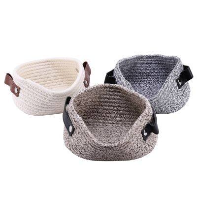 3Pcs/Set Cotton Desktop Storage Basket Sundries Underwear Storage Box Diy Office Desktop Organize Sundries Container Laundry Basket