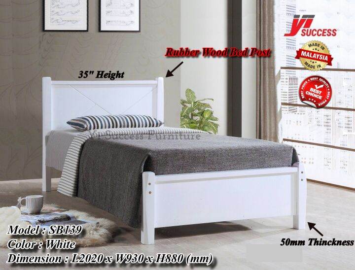 Yi Success Dane Wooden Single Bed Frame / Quality Single Bed / Katil