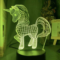 3D LED Baby Night Light Color Changing USB Battery Nightlight for Girl Kids Bedroom Decoration Unicorn Night Children Lamp Gift