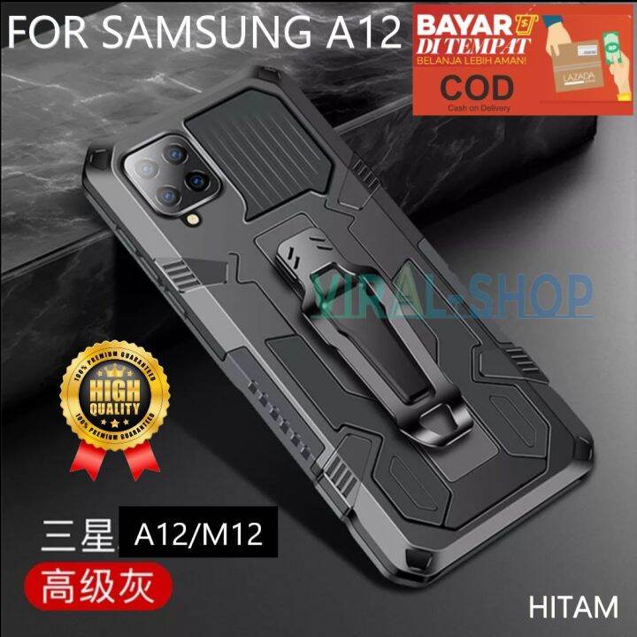 Case Hp Samsung A12m12 Casing Standing Back Klip A12 Hard Case Robot Anti Shockproof Model Baru 7244