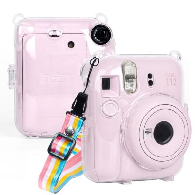 PLZ สำหรับ FUJIFILM Instax Mini 12เคสคริสตัลแข็งกระเป๋ากล้องพร้อม Tali Bahu