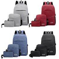 【CC】 3pcs/set Men  39;s Multifunctional USB Charging Men Male Storage Laptop Business Bagpack Boys Teens School