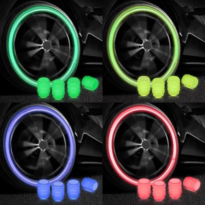 ：》{‘；； 1/4Pcs Luminous Valve Caps Car Fluorescent Tire Valves Cap Glow In The Dark Car Motorcycle Bike Wheel Plugs Tyre Hub Cover Decor