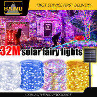 BAIMU ไฟ LED พลังงานแสงอาทิตย์โคมไฟกลางแจ้ง String ไฟ 50/100/200/300 LEDS Garland ไฟ Fairy กันน้ำสำหรับวันหยุดคริสต์มาสปาร์ตี้งานแต่งงานตกแต่งสวนไฟคริสต์มาส