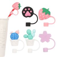 A4427 1pcs Reusable Airtight Splash Proof Cartoon Plugs Cover Silicone Straw Plug Cup Accessories Drinking Dust Cap