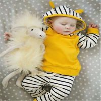 2 Piece Set Baby Boys Girls Autumn Clothes Toddler Kids Long Sleeve Hooded  Striped Tops Sweatshirt +Long Pants Cute Outfit  by Hs2023