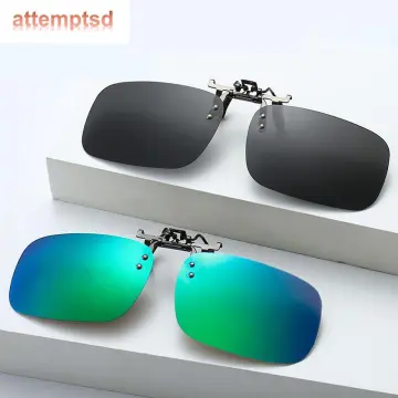 Polarized Clip On Flip Up Sunglasses Shades Clip for Myopia Glasses Eyewear