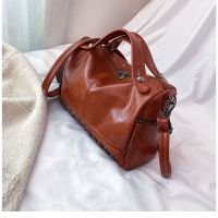 ready stock QiDong women bag beg tangan handbag women casual handbags large handbag shoulder bag handbags Retro large capacity Luxury leather