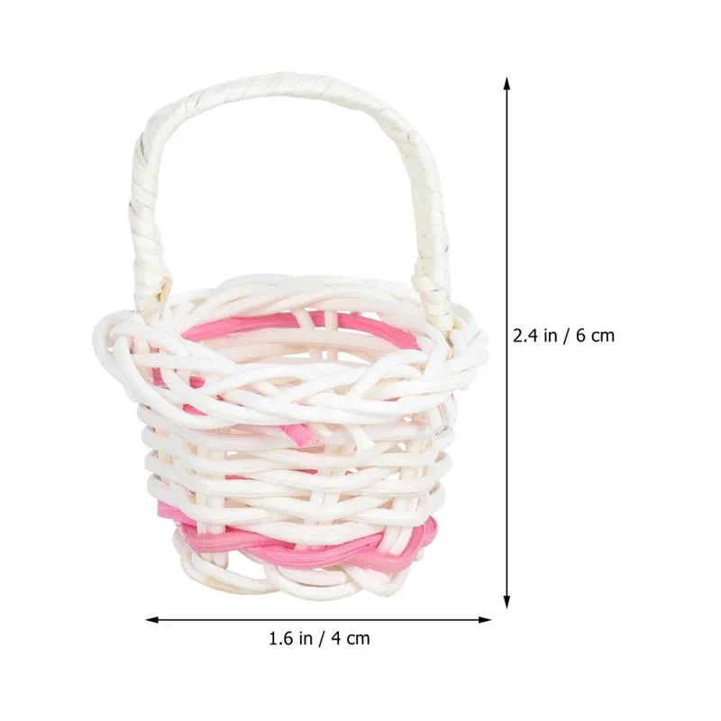 10pcs Mini Woven Baskets Small Handheld Candy Baskets Flower