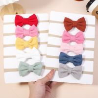 ✹♟ 5pcs/set Solid Color Bow Headband for Baby Girls Nylon Head Rope Newborn Girls Cute Hair Accessories