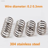 ✲㍿ 20PCS 0.2 0.3mm Stainless Steel Compression Spring 304 SUS Compressed Spring Wire Diameter 0.2 0.3mm Y-Type Rotor Return Spring