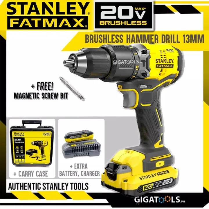 New Stanley FATMAX SBD715 Cordless Brushless Hammer Drill 20V Max with