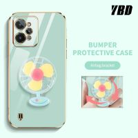 YBD เคสโทรศัพท์แบบเรียบง่ายหรูหราสำหรับ OPPO Realme C31 4G  แบบหมุนได้ขายึดพัดหลากสีคลุมทั้งหมดเคสกันกระแทกกล้อง