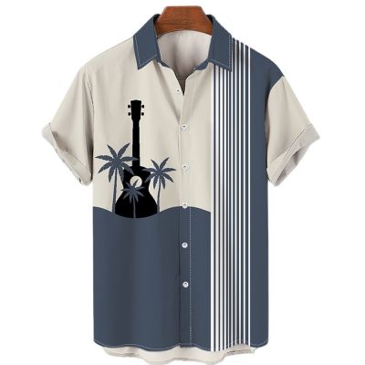 เสื้อฮาวายแขนสั้นสำหรับผู้ชาย,เสื้อเดินชายหาดผ้าพิมพ์ลาย3มิติวินเทจลำลองหรูหราโอเวอร์ไซส์ฤดูร้อน2023