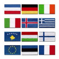 National flag computer embroidery patches clothes sticker ironing sew Applique Germany Ireland Italy Greece Estonia France  Cooktop Parts  Accessories