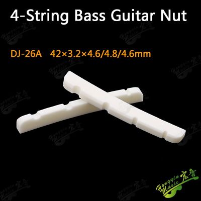 ；‘【； 4&amp;5 String Electric Bass Guitar Real Bone Bridge Saddle Slotted Bone Nut Guitar Bridge Accessories