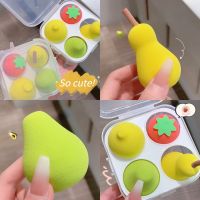 4Pcs/box Makeup Sponge Set Cute Fruit Cosmetic Puff for Foundation Cream Concealer Powder Face Make Up Blender Beauty Tools Pear