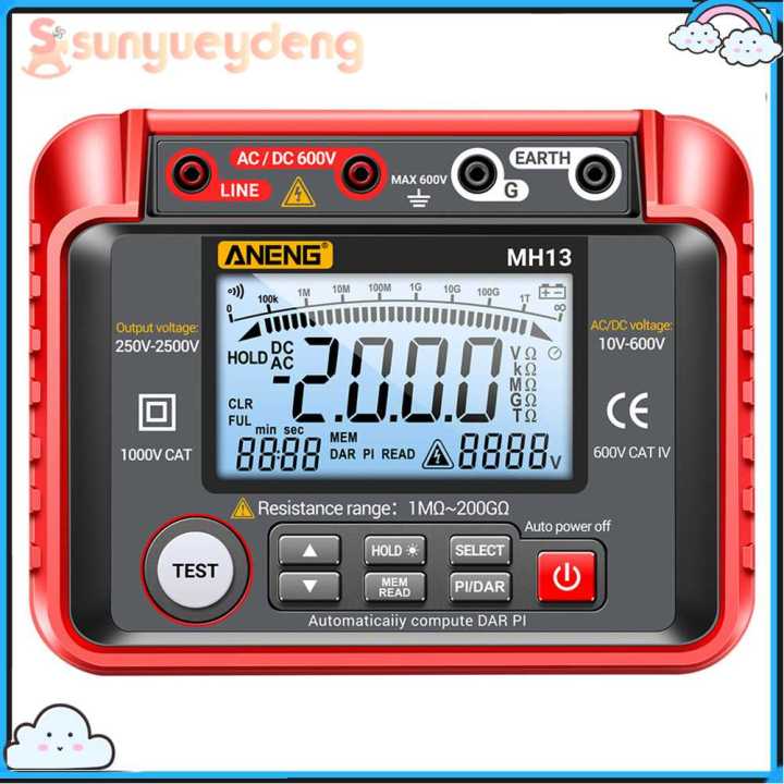 aneng-เครื่องวัดความจุโอห์ม-mh13-เครื่องวัดความต้านทานสายดินฉนวนไฟฟ้า-ac-dc-โวลต์มิเตอร์ตรวจสอบเครื่องมือทำขนมไฟฟ้า