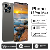 โทรศัพท์ Phone i13 Pro Max โทรศัพท์มือถือ โทรศัพท์ถูกๆ 6.7นิ้ว โทรศัพท์ 16GB+512GB โทรศัพท์ถูกๆ ความจุสูง โทรคัพท์มือถือ เต็มหน้าจอ ปลดล็อคลายนิ้วมือ สมาร์ทโฟนหน่วยความจำ มือถือของแท้ รองรับ2ซิม เล่นเกมส์ ดูหนัง ถ่ายรูป