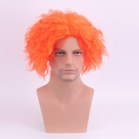 Alice In Wonderland 2 Mad Hatter คอสเพลย์ Wigs Tarrant Hightopp สีส้มสั้น Curly วิกผมสังเคราะห์ทนความร้อน