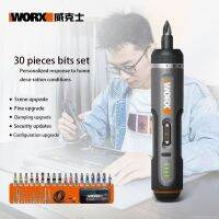 Worx 4V ไขควงไฟฟ้าอัจฉริยะไร้สาย WX242ในชุดสกรูไฟฟ้า USB ที่จับชาร์จได้เครื่องมือเจาะ30ชุดบิต