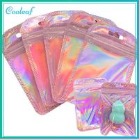 COOLEAF 50pcs/bag มีรูแขวน ผนึก สีรุ้ง กระเป๋าซิป ถุง OPP ถุงปิดผนึกด้วยตนเอง ถุงบรรจุภัณฑ์