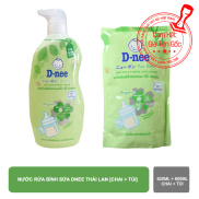 Cặp chai và túi nước rửa binh sữa Dnee thái lan - MẪU MỚI Chai 620ml - Túi