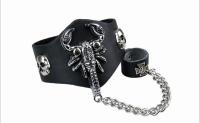 Punk cross leather ring scorpion leather bracelet combination hanging iron chain half leather gloves wholesale