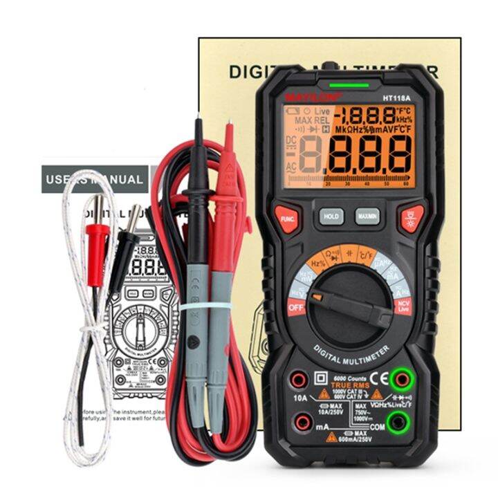 MAYILON HT118A Digital Multimeter Auto Range NCV Hz Ture RMS AC/DC 6000