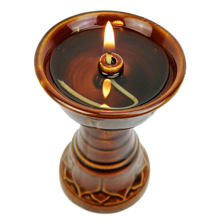 Traditional OldFashioned Oil Lamp Retro Ceramic Tung Oil Lamp Kerosene