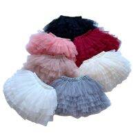 【CC】 Little Skirts 6 Layers Tulle Mesh Tutu Skirt for Toddler Clothing Children Wedding 1-7