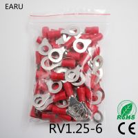 [HOT] RV1.25 6 Red 22 16 AWG 0.5 1.5mm2 Insulated Ring Terminal Connector Cable Wire Connector 100PCS/Pack RV1 6 RV