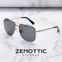 ZENOTTIC 2023แว่นกันแดดโพลาไลซ์สำหรับผู้ชายโลหะนักบินสะพานคู่สี่เหลี่ยมแว่นตากันแดดป้องกัน UV400