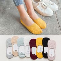 5 Pairs Women Cotton Slipper Invisible Socks Summer Solid color Twist High quality Hot Sale Sock Non-slip Silicone No show Socks Socks Tights