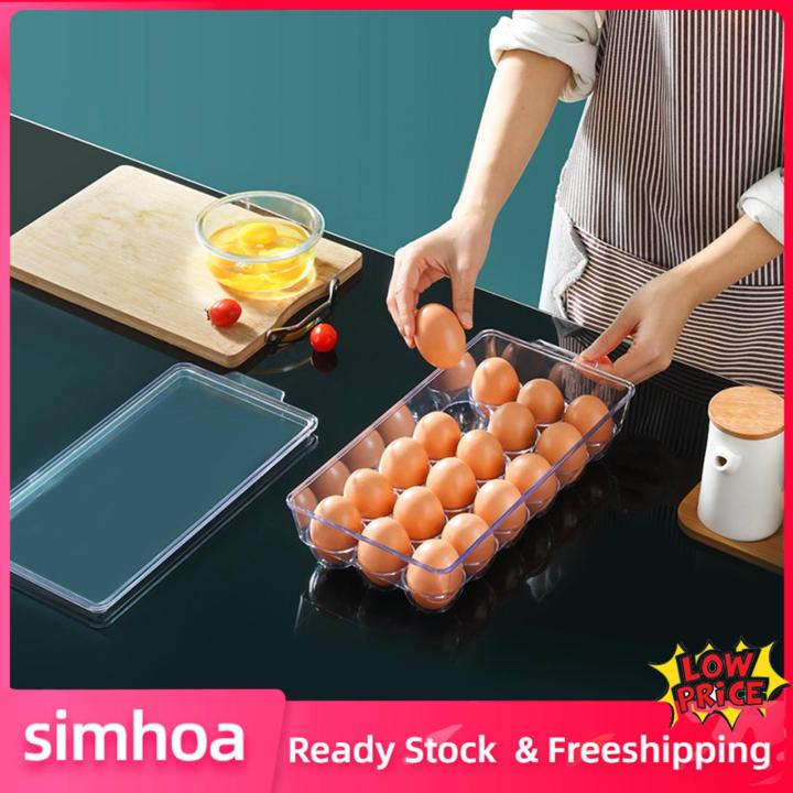 simhoa-ที่ใส่ไข่ถาดวางไข่สำหรับตู้เย็นชั้นวางของบนตู้เย็นห้องครัว