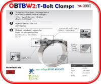 Pack :2 Pcs เข็มขัดรัดท่อ แรงดันสูง ที โบลท์ OBTBW2 T Bolt Clamps ORBIT 80-87mm