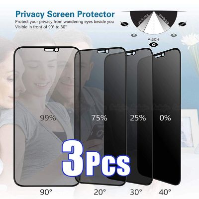 [spot goods66] 1 3Pcs ความเป็นส่วนตัวที่ดีที่สุด9H กระจกนิรภัยสำหรับ iPhone 11 12 13 14 Pro Mini XS MAX X XR 6S 7 8 Plus SE Anti Spy Peep ปกป้องหน้าจอ