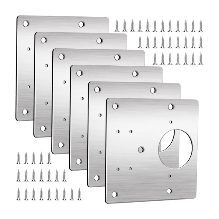 Hinge Repair Plate, 6Piece Door Hinge Repair Kit, Kitchen Door