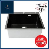 อ่างล้างจานฝัง 1 หลุม DYNA HOME รุ่น WD-5545-ST-BK ขนาด 55 ซม. สีดำ **ราคาดีที่สุด**