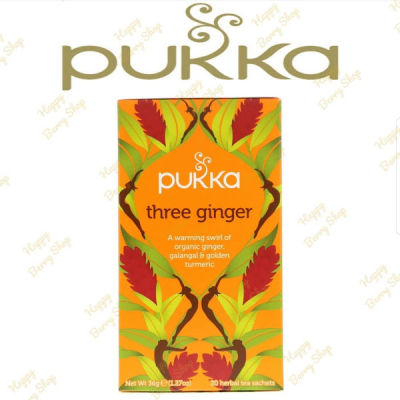 ชา PUKKA Organic Herbal Tea 🍃⭐THREE GINGER⭐🍵 ชาสมุนไพรออแกนิค ชาเพื่อสุขภาพจากประเทศอังกฤษ 1 กล่องมี 20 ซอง