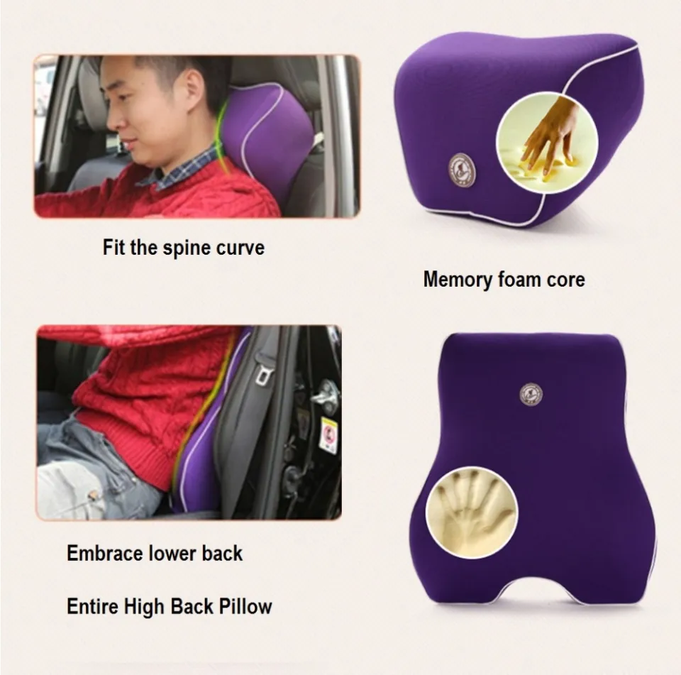 Car Cushion Waist Cushion Seat Support Back Pillow Car Seat Cushion Memory  Foam Relief Lower Back Pain pillow Relieve Fatigue