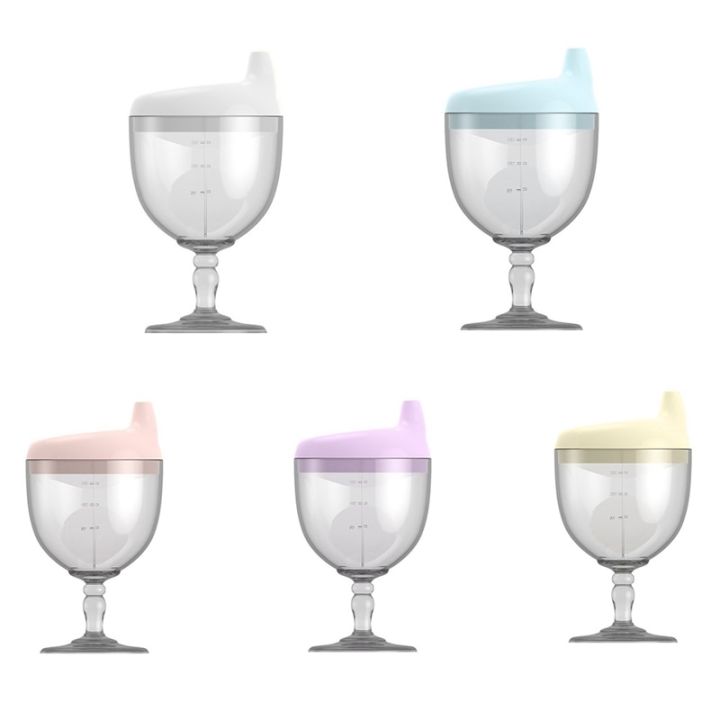 แก้วขวดน้ำดื่มหัดเรียนรู้สำหรับเด็กทารกขนาด150มล-ถ้วยให้อาหารขวดนมรูปแก้วไวน์สุดสร้างสรรค์