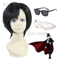 Moon Crystal Mamoru Chiba Cosplay Wig Black Tuxedo Cosplay Hat Glasses Cosplay Prop Wigs