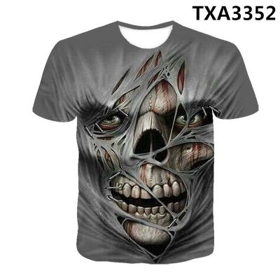 Mens 3D Graphic Skull Printed T Shirt Summer short sleeves T-shirt